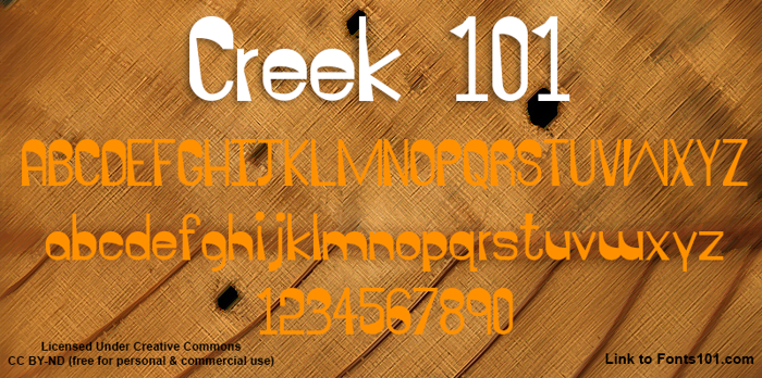 Creek 101 Font poster