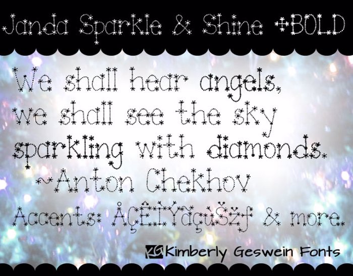 Janda Sparkle and Shine Font poster