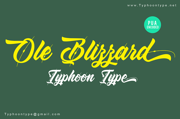 Ole Blizzard Font poster