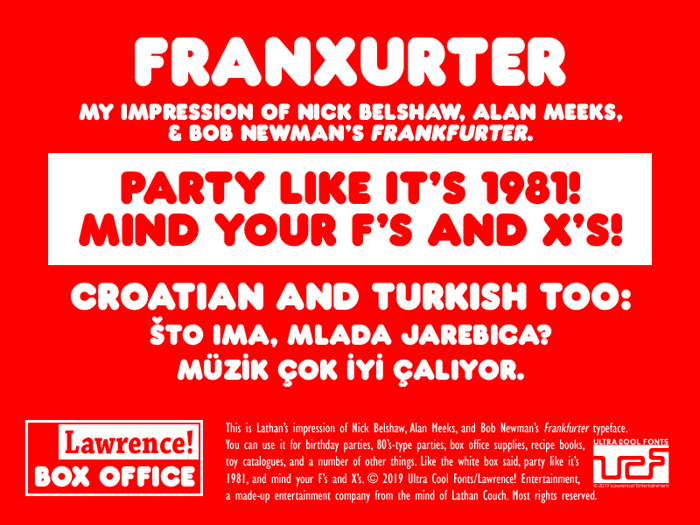 Franxurter Font poster