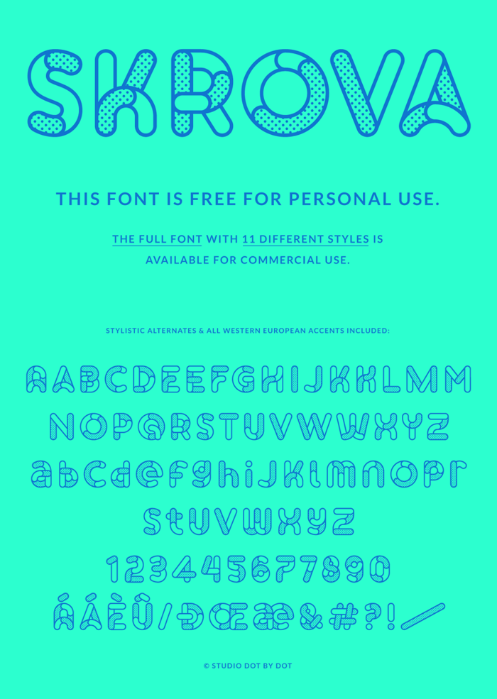 Skrova Parts Outline Dotted 1 Font poster