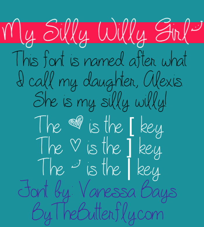 My Silly Willy Girl Font poster