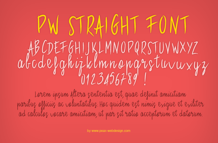 PWStraight Font poster