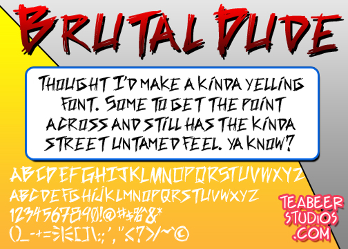 Brutal Dude Font poster