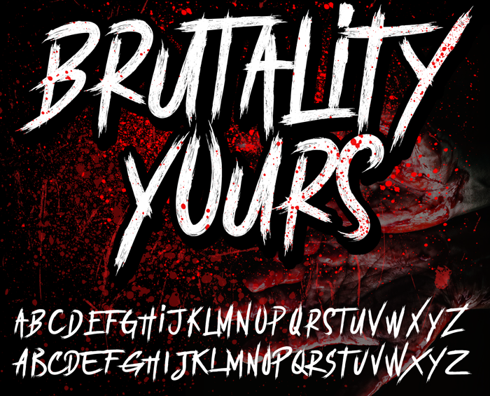 BRUTALItY YOURS DEMO Font poster