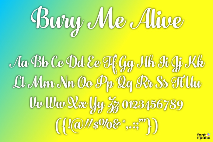 Bury Me Alive Font poster
