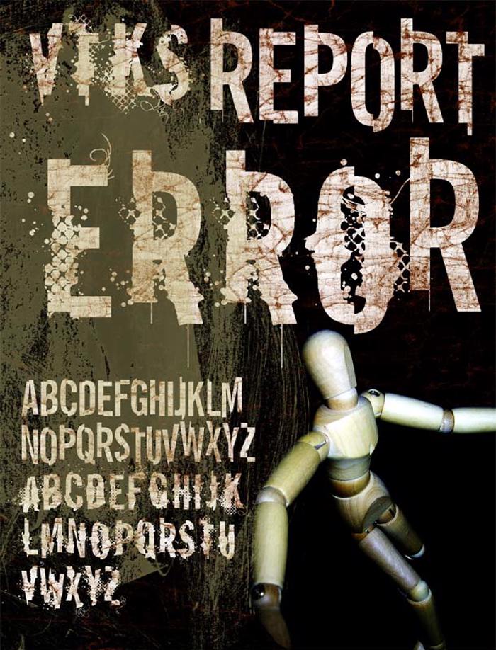 vtks REPORT erRoR Font poster
