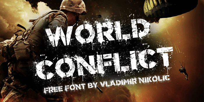 World Conflict Font poster