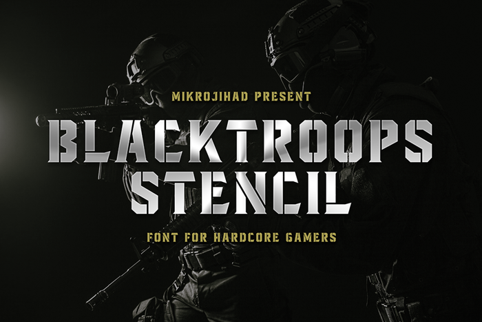 Blacktroops Stencil Font poster