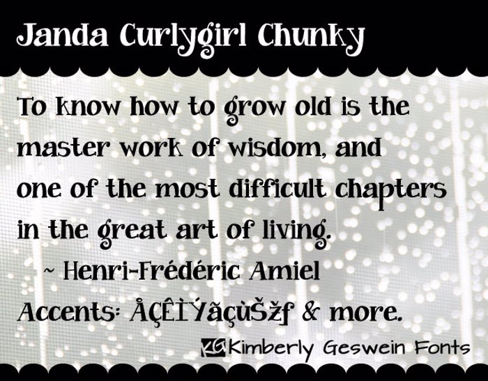 Janda Curlygirl Chunky Font poster