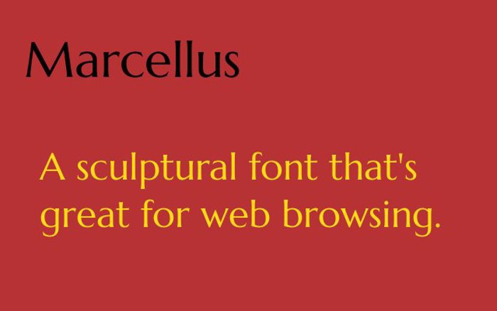 Marcellus Font poster