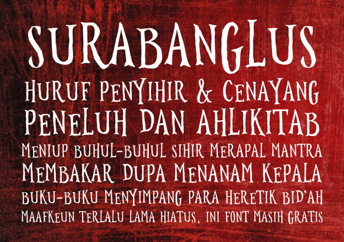 Surabanglus Font poster