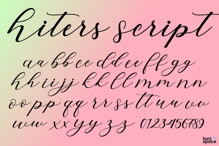 Hiters Script Font poster