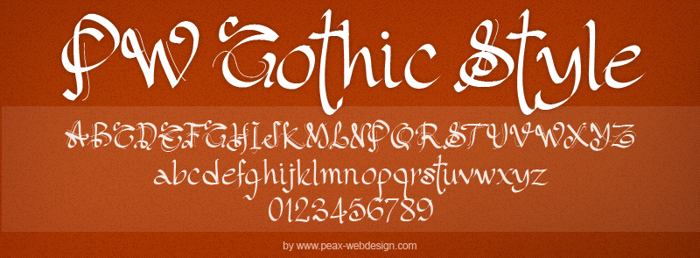 PW Gothic Style Font poster