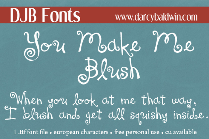 DJB You Make Me Blush Font poster