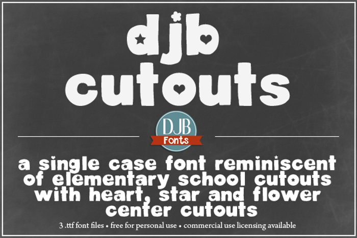 DJB Cutouts Font poster