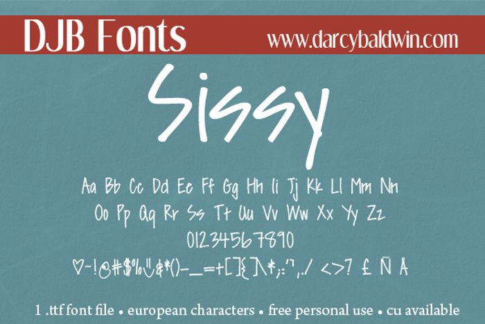DJB Sissy Font poster