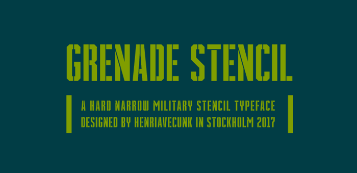 Grenade Stencil Font poster