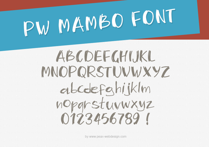 PWMambo Font poster