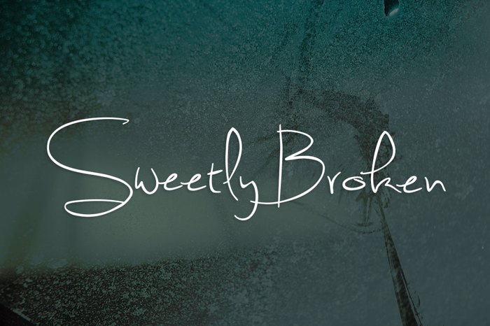 Sweetly Broken Font poster