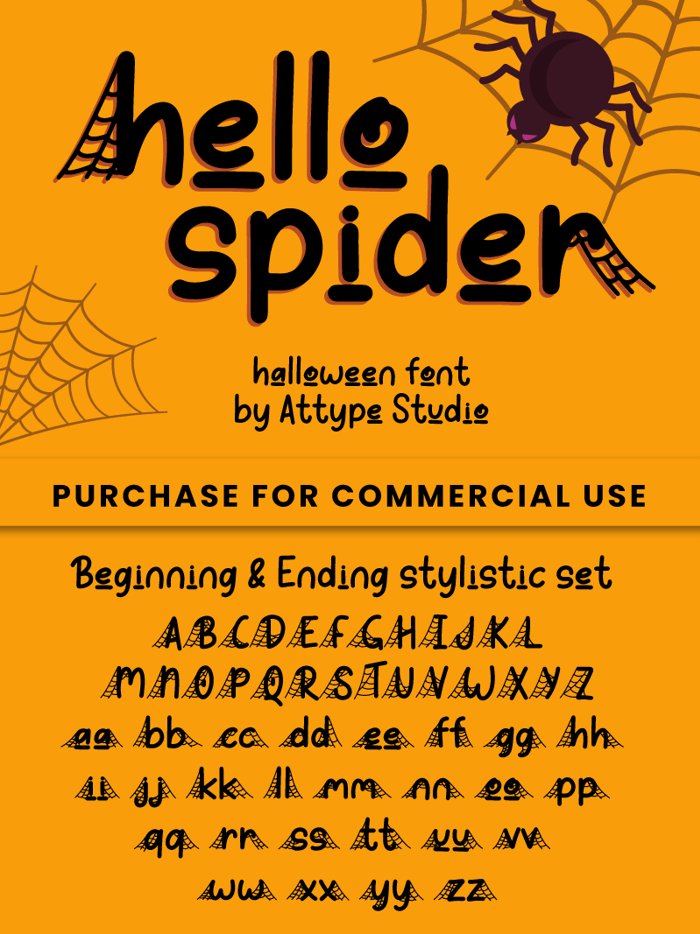 hello spider Font poster
