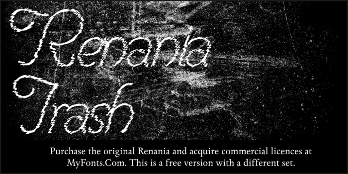 Renania Trash Font poster