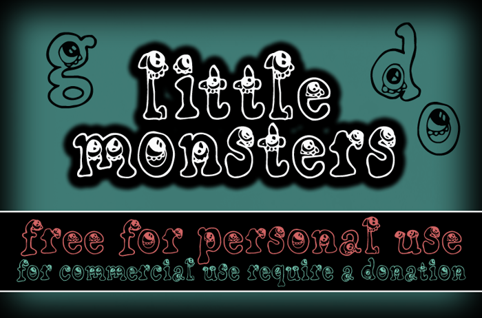 CF Little Monsters Font poster