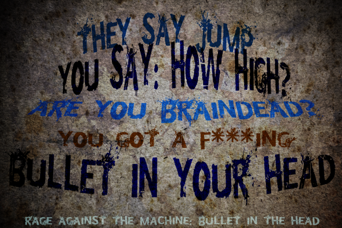 Bullet In Your Head Font poster