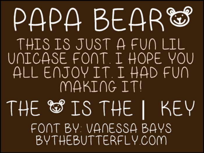 Papa Bear Font poster