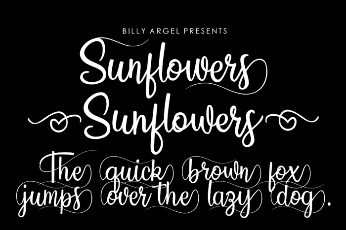 Sunflowers Font poster
