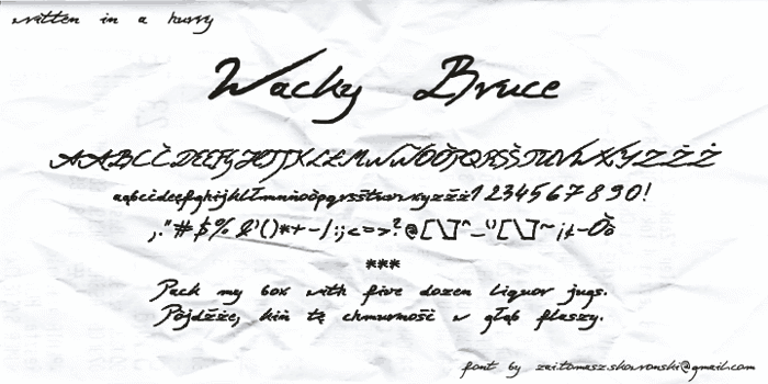 Wacky Bruce Font poster