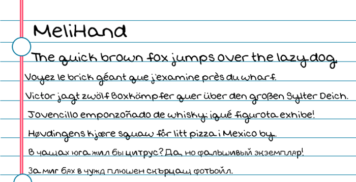 MeliHand Font