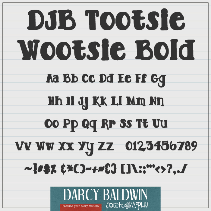DJB TOOTSIE WOOTSIE BOLD Font poster