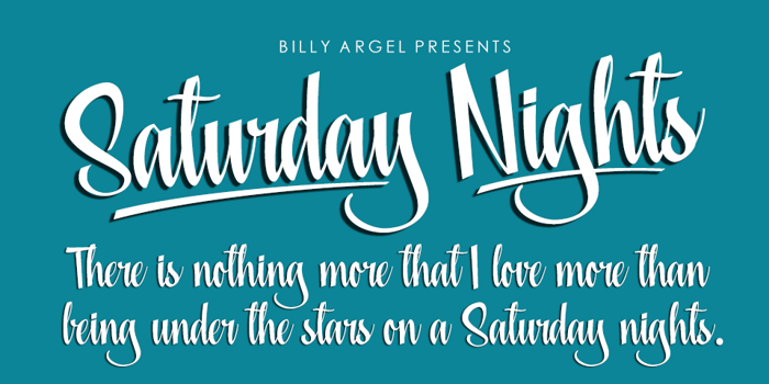 Saturday Nights Font poster
