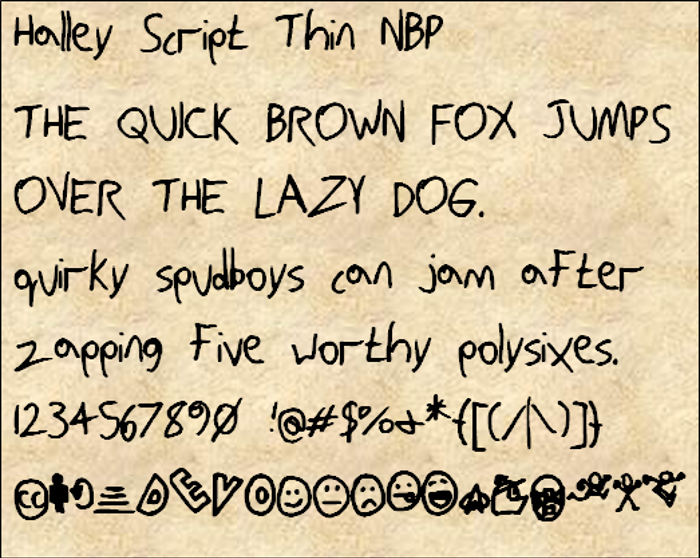 HalleyScriptThinNBP Font poster