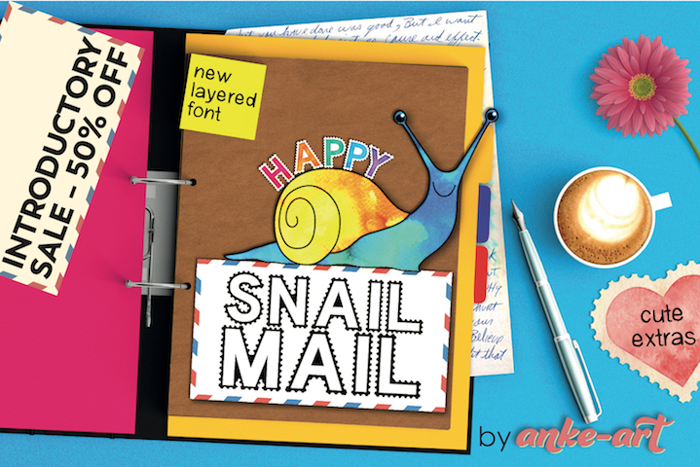 Happy Snail Mail DEMO Font poster