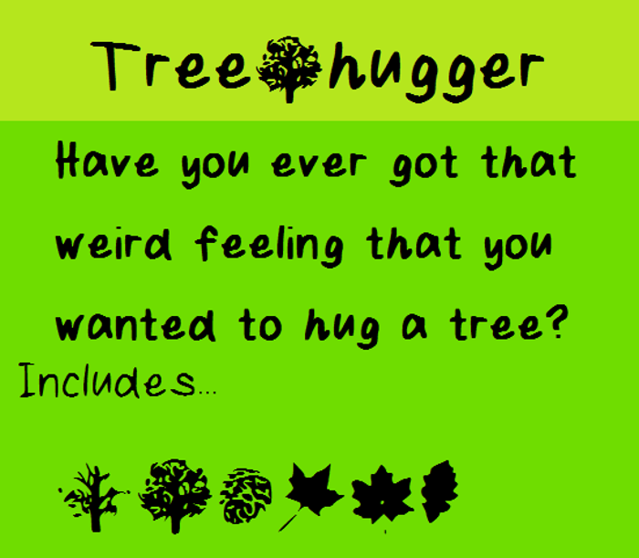 Tree Hugger Font poster