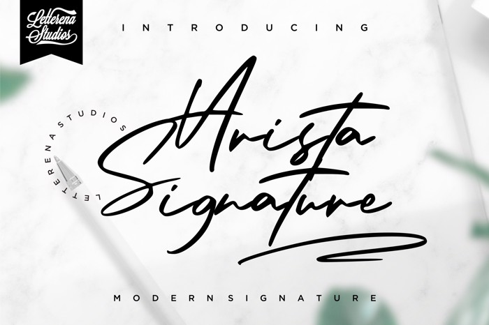 Arista Signature Font poster