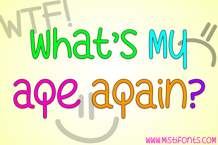 What's My Age Again Font poster