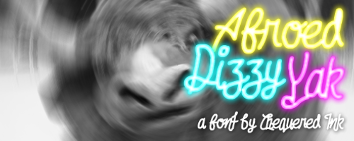 Afroed Dizzy Yak Font poster