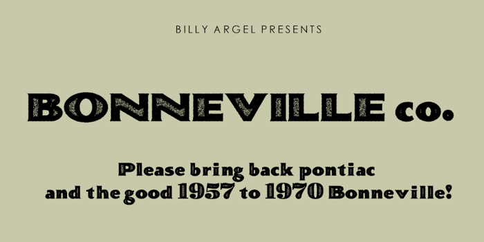 BONNEVILLE co. Font poster