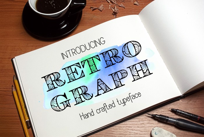 Retrograph Font poster