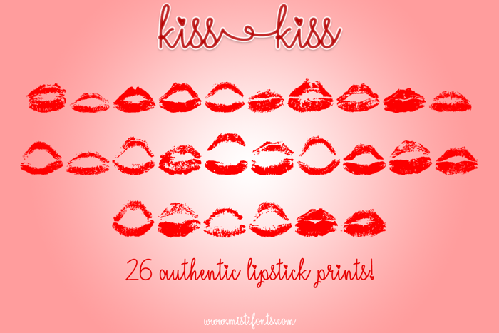 Kiss Kiss Font poster