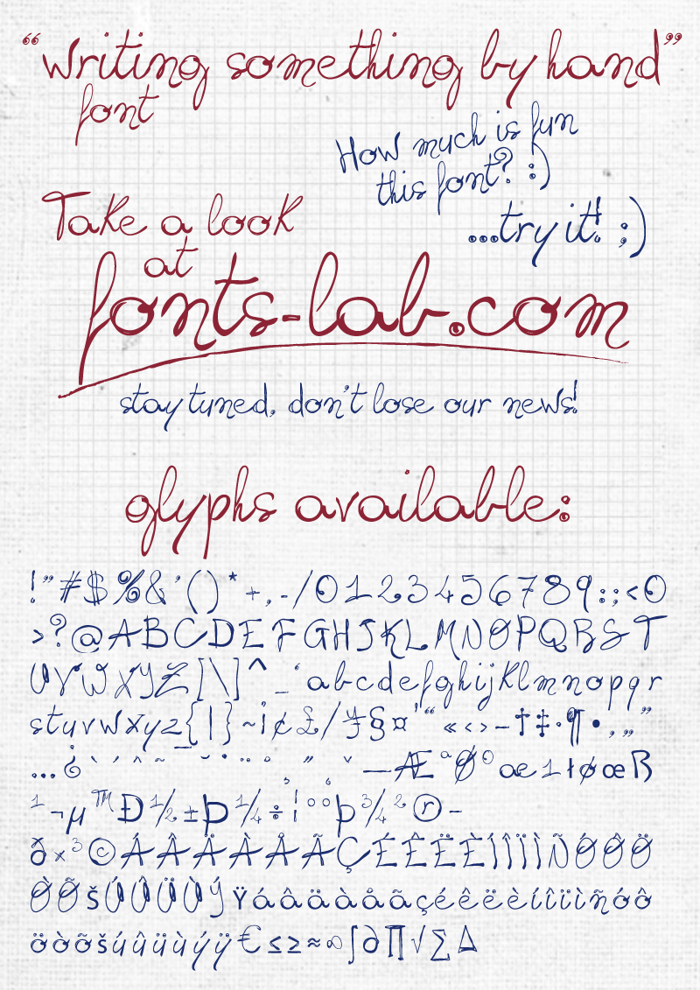writing something by hand_FREE- Font poster