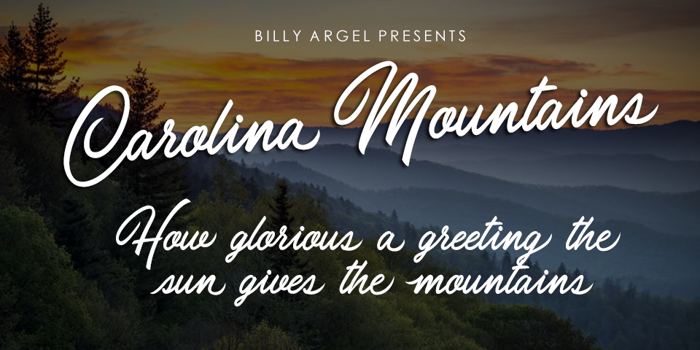 Carolina Mountains Font poster