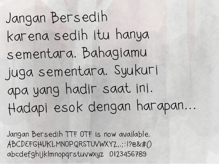 Jangan Bersedih Font poster