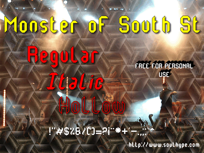 Monster oF South St Font poster