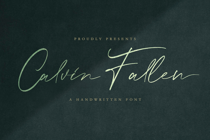 Calvin Fallen Font poster