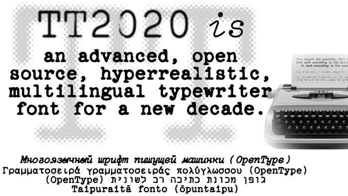 TT2020 Font poster