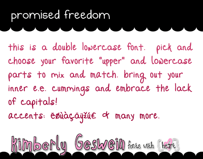 Promised Freedom Font poster